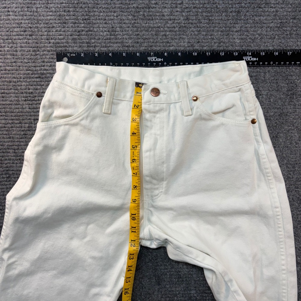 Vintage Wrangler High Waisted White Denim Jean Straight Leg Western 28x29 70s80s - Picture 3 of 9
